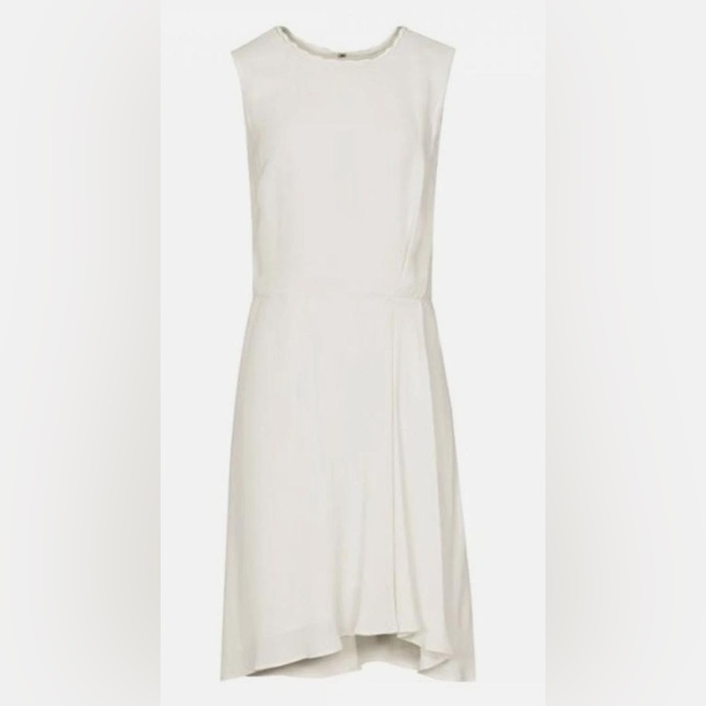 REISS Rodia novelty fit and flare dress in off white size 2